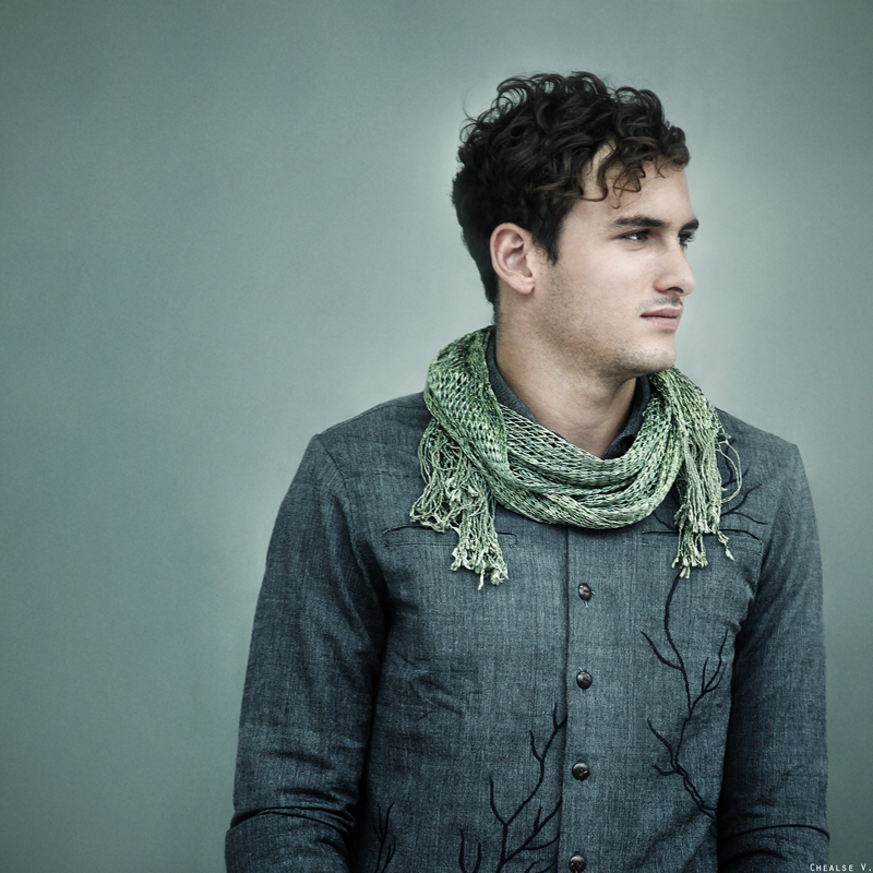 Louka wearing Mulberries scarf and Sinerji shirt