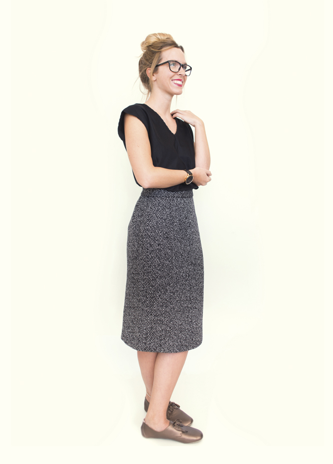 Peppermint sewing school Issue 26 wool pencil skirt