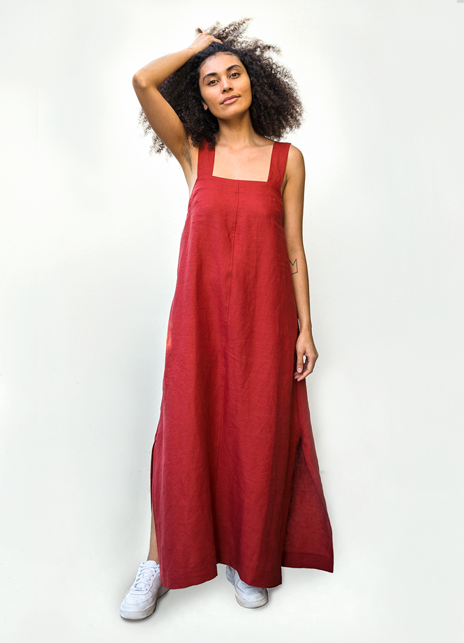Wide-Strap Maxi Dress