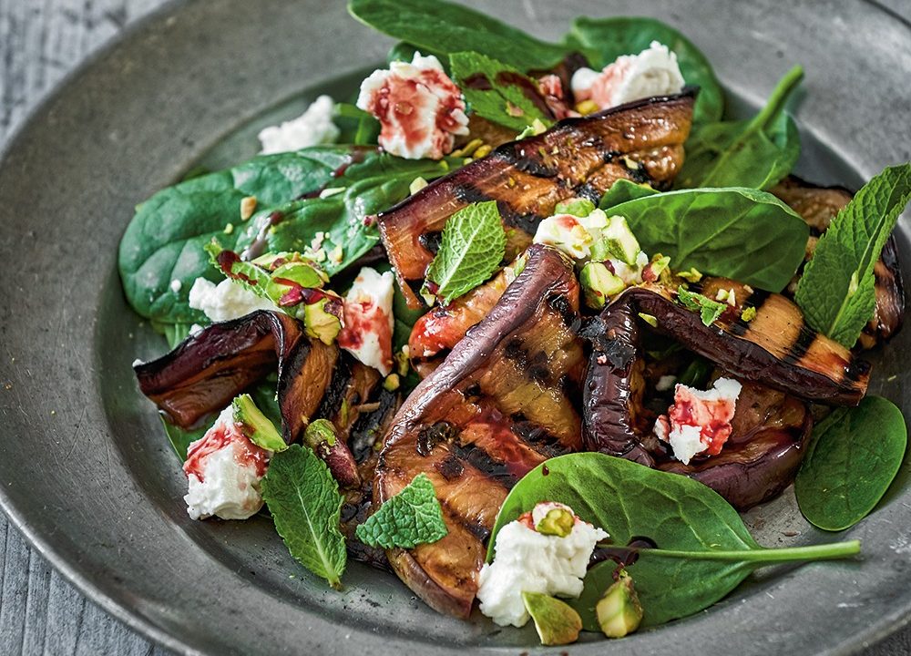 Warm salad of sweet and sour eggplants: Celia Brooks